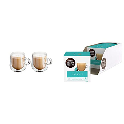 Judge Double Walled Glass Tea/Coffee Cups, Set of 2, 275ml - Vacuum Insulated, Handcrafted Artisan Strong Borosilicate, Heat Resistant, Dishwasher Safe