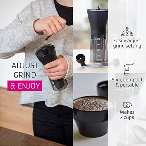 AeroPress Coffee and Espresso Maker - Quickly Makes Delicious Coffee Without Bitterness - 1 to 3 Cups Per Pressing,Black