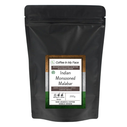 Indian Monsoon Malabar | Medium / Dark Roasted | Single Origin Coffee | 200g - Single Origin-Coffee In My Face LTD