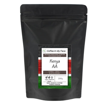 Kenya AA | Light / Medium Roasted | Single Origin Coffee | 200g - Single Origin-Coffee In My Face LTD