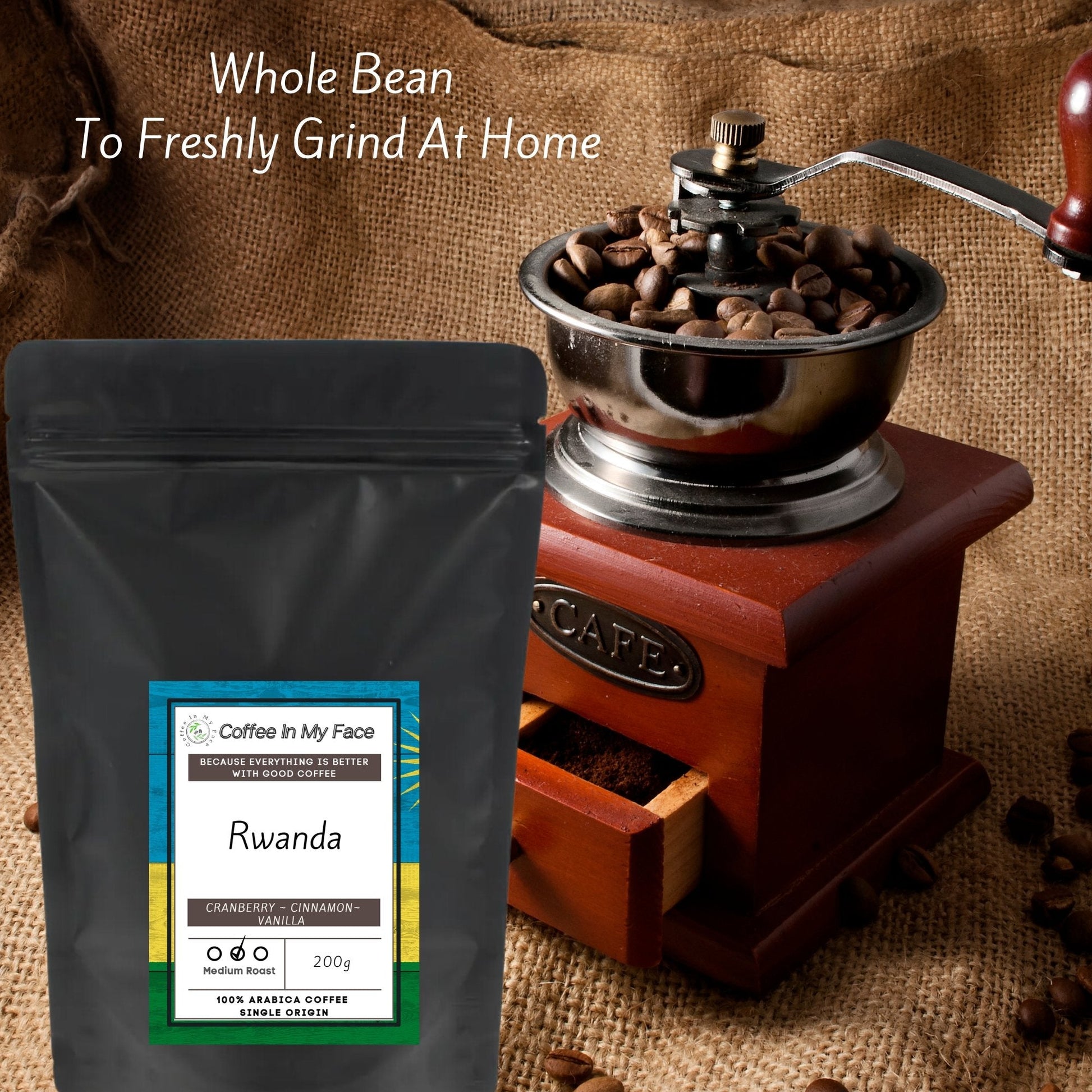 Rwandan | Freshly Medium Roasted | Single Origin Coffee | 200g - Single Origin-Coffee In My Face LTD