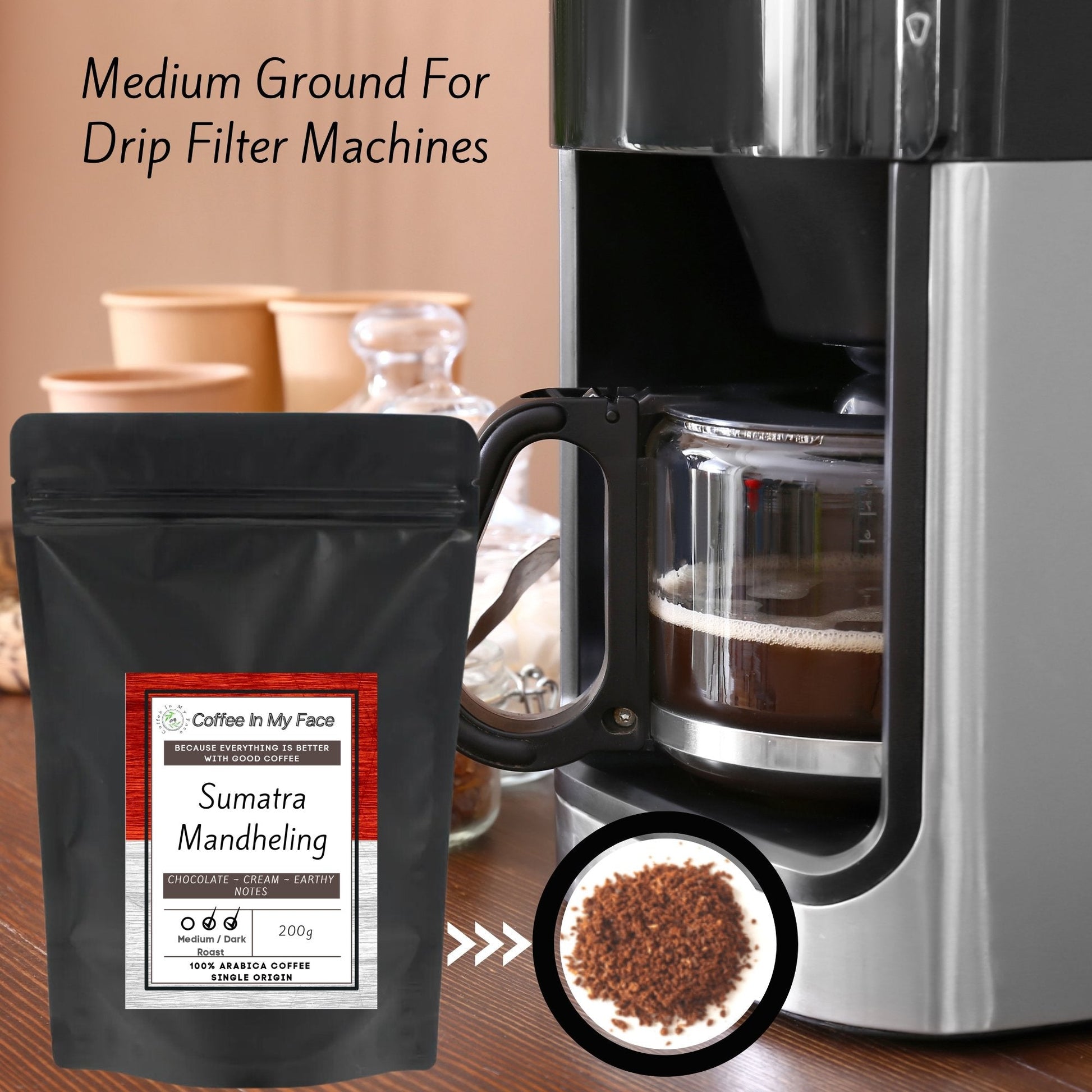 Sumatra Mandheling | Medium/Dark Roasted | Single Origin Coffee | 200g - Single Origin-Coffee In My Face LTD